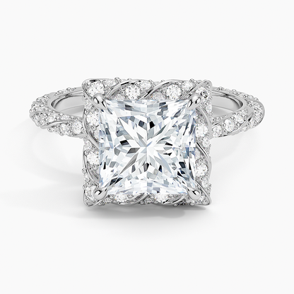 2.50 Karat Prenses Halo Tasarım Tektaş Laboratuvar Pırlanta Yüzük 18k  -Elyra - Bold Diamonds