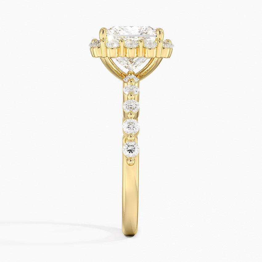 2.50 Karat Prenses Halo Tasarım Tektaş Laboratuvar Pırlanta Yüzük 18K -Mirara - Bold Diamonds