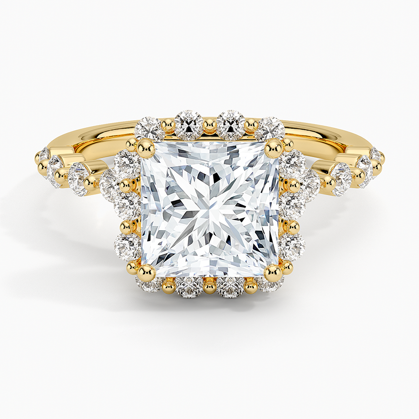 2.50 Karat Prenses Halo Tasarım Tektaş Laboratuvar Pırlanta Yüzük 18K -Mirara - Bold Diamonds