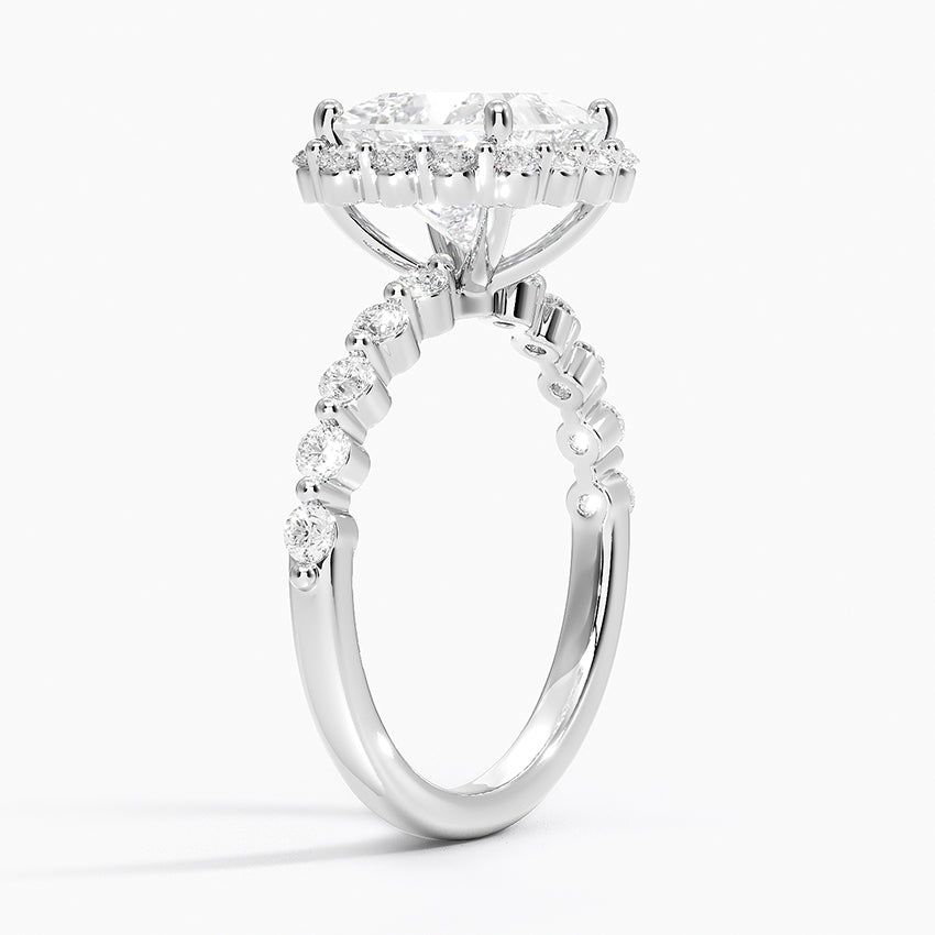 2.50 Karat Prenses Halo Tasarım Tektaş Laboratuvar Pırlanta Yüzük 18K -Mirara - Bold Diamonds