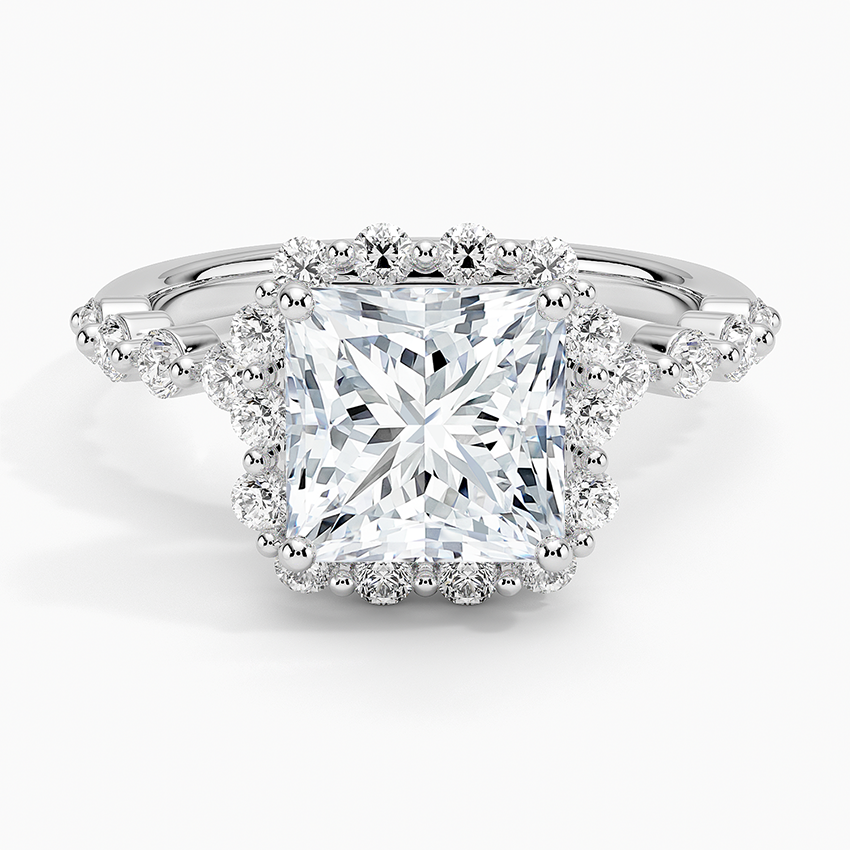 2.50 Karat Prenses Halo Tasarım Tektaş Laboratuvar Pırlanta Yüzük 18K -Mirara - Bold Diamonds