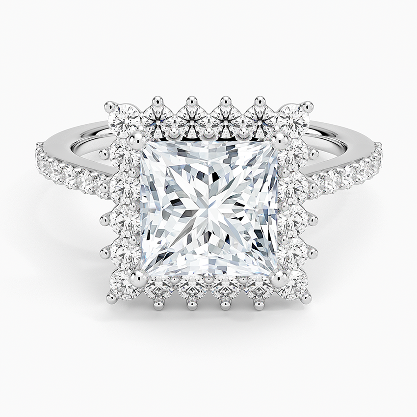 2,50 Karat Princess Halo Tasarım Tektaş Laboratuvar Pırlanta Yüzük 18K -Seraphina - Bold Diamonds