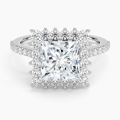 2,50 Karat Princess Halo Tasarım Tektaş Laboratuvar Pırlanta Yüzük 18K -Seraphina - Bold Diamonds