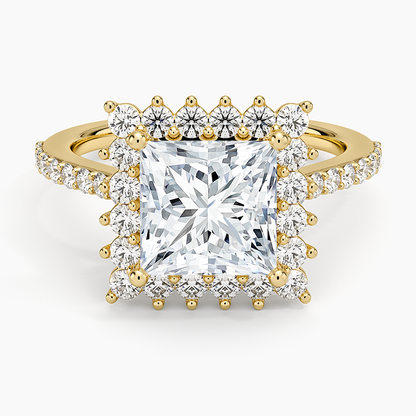 2,50 Karat Princess Halo Tasarım Tektaş Laboratuvar Pırlanta Yüzük 18K -Seraphina - Bold Diamonds