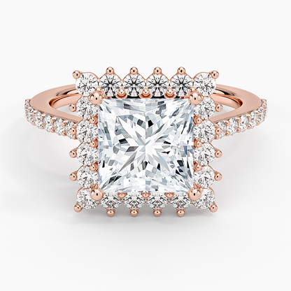 2,50 Karat Princess Halo Tasarım Tektaş Laboratuvar Pırlanta Yüzük 18K -Seraphina - Bold Diamonds