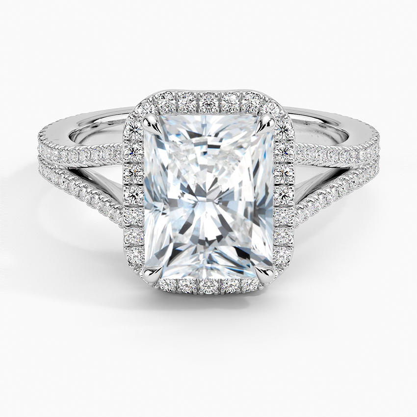 2,50 Karat Radiant Halo Tasarım Tektaş Laboratuvar Pırlanta Yüzük 18K - Aurelia - Bold Diamonds