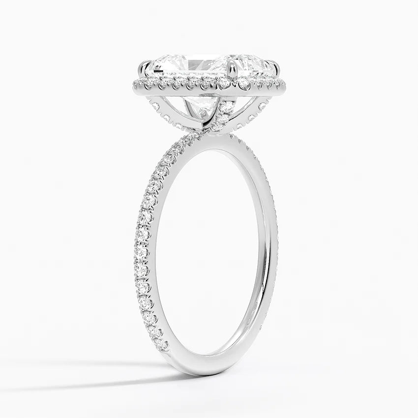 2,50 Karat Radiant Halo Tasarım Tektaş Laboratuvar Pırlanta Yüzük 18K -Celestia - Bold Diamonds