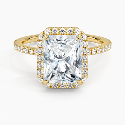 2,50 Karat Radiant Halo Tasarım Tektaş Laboratuvar Pırlanta Yüzük 18K -Celestia - Bold Diamonds