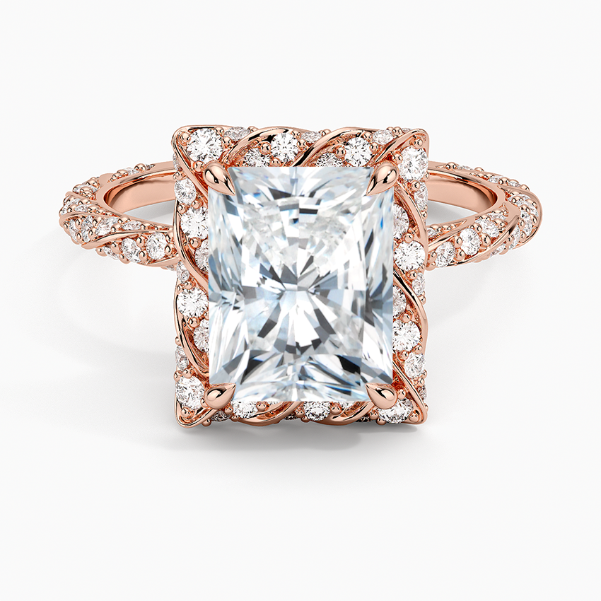 2.50 Karat Radiant Halo Tasarım Tektaş Laboratuvar Pırlanta Yüzük 18k  -Elyra - Bold Diamonds