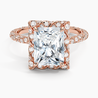 2.50 Karat Radiant Halo Tasarım Tektaş Laboratuvar Pırlanta Yüzük 18k  -Elyra - Bold Diamonds
