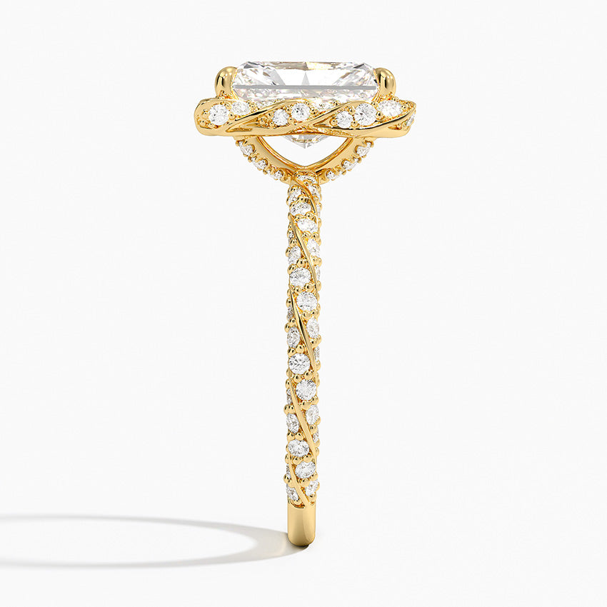 2.50 Karat Radiant Halo Tasarım Tektaş Laboratuvar Pırlanta Yüzük 18k  -Elyra - Bold Diamonds
