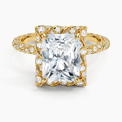 2.50 Karat Radiant Halo Tasarım Tektaş Laboratuvar Pırlanta Yüzük 18k  -Elyra - Bold Diamonds