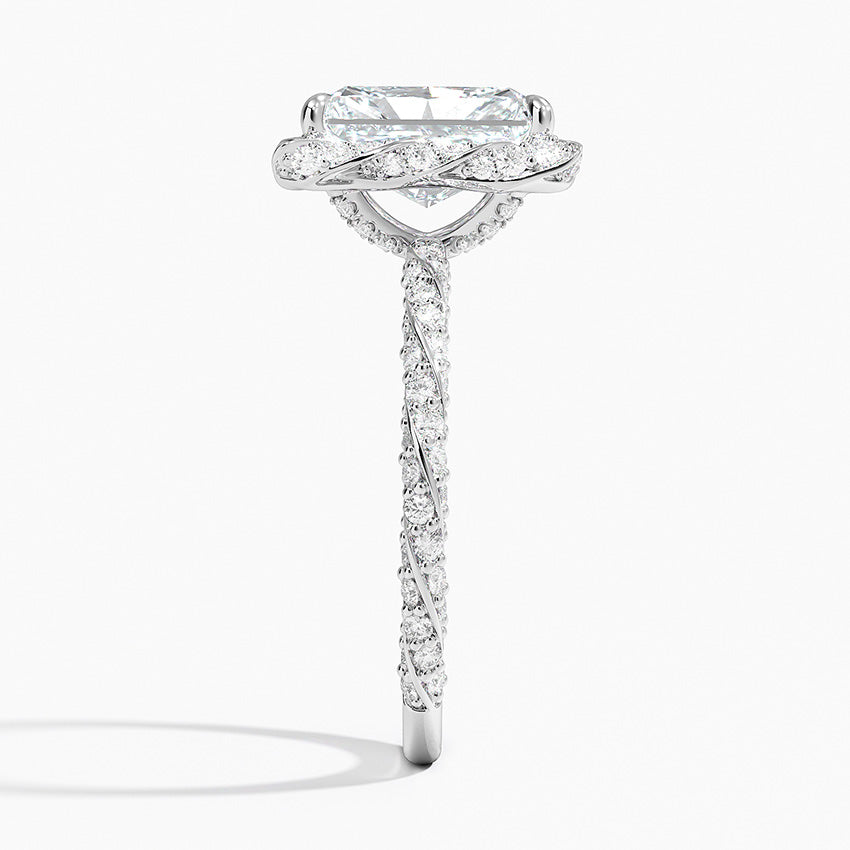 2.50 Karat Radiant Halo Tasarım Tektaş Laboratuvar Pırlanta Yüzük 18k  -Elyra - Bold Diamonds
