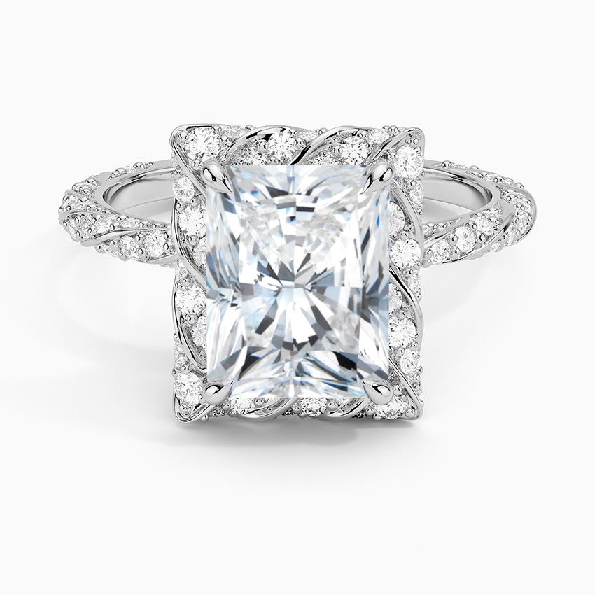 2.50 Karat Radiant Halo Tasarım Tektaş Laboratuvar Pırlanta Yüzük 18k  -Elyra - Bold Diamonds