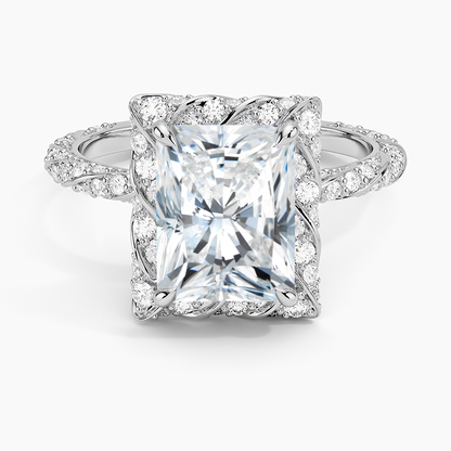 2.50 Karat Radiant Halo Tasarım Tektaş Laboratuvar Pırlanta Yüzük 18k  -Elyra - Bold Diamonds