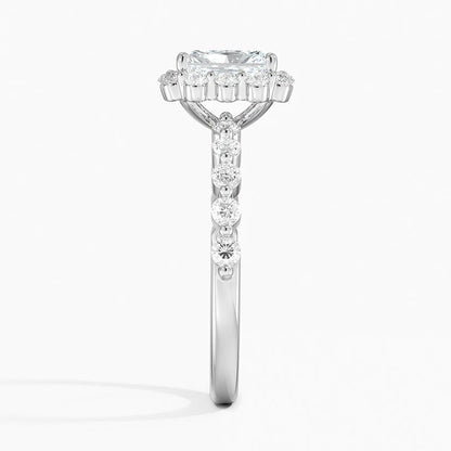 2.50 Karat Radiant Halo Tasarım Tektaş Laboratuvar Pırlanta Yüzük 18K -Mirara - Bold Diamonds