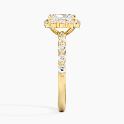 2.50 Karat Radiant Halo Tasarım Tektaş Laboratuvar Pırlanta Yüzük 18K -Mirara - Bold Diamonds