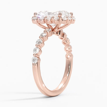 2.50 Karat Radiant Halo Tasarım Tektaş Laboratuvar Pırlanta Yüzük 18K -Mirara - Bold Diamonds