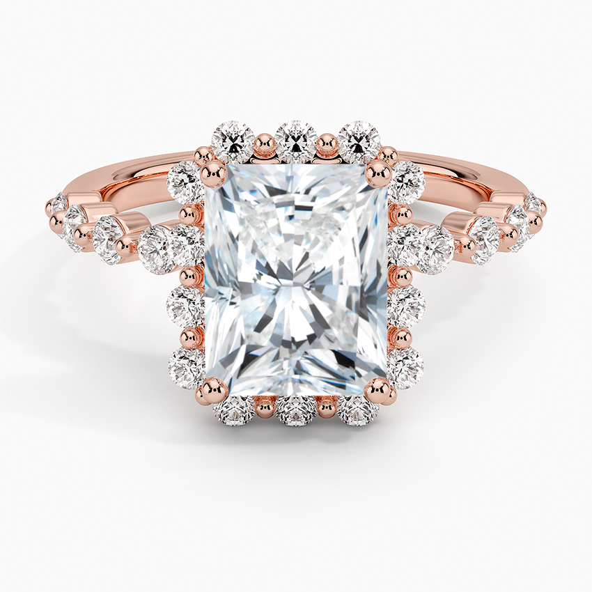 2.50 Karat Radiant Halo Tasarım Tektaş Laboratuvar Pırlanta Yüzük 18K -Mirara - Bold Diamonds
