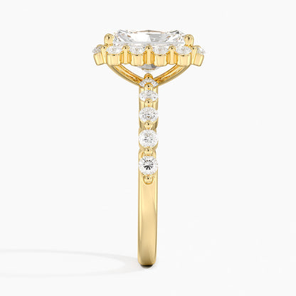 2.50 Karat Radiant Halo Tasarım Tektaş Laboratuvar Pırlanta Yüzük 18K -Mirara - Bold Diamonds