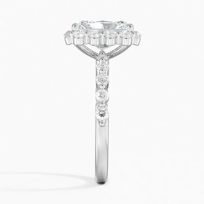 2.50 Karat Radiant Halo Tasarım Tektaş Laboratuvar Pırlanta Yüzük 18K -Mirara - Bold Diamonds