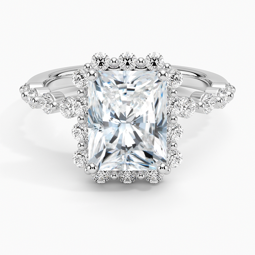 2.50 Karat Radiant Halo Tasarım Tektaş Laboratuvar Pırlanta Yüzük 18K -Mirara - Bold Diamonds