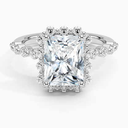 2.50 Karat Radiant Halo Tasarım Tektaş Laboratuvar Pırlanta Yüzük 18K -Mirara - Bold Diamonds