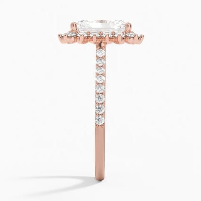 2,50 Karat Radiant Halo Tasarım Tektaş Laboratuvar Pırlanta Yüzük 18K  -Seraphina - Bold Diamonds