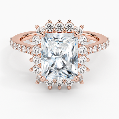 2,50 Karat Radiant Halo Tasarım Tektaş Laboratuvar Pırlanta Yüzük 18K  -Seraphina - Bold Diamonds