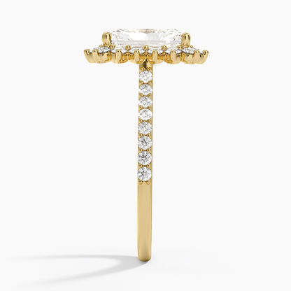 2,50 Karat Radiant Halo Tasarım Tektaş Laboratuvar Pırlanta Yüzük 18K  -Seraphina - Bold Diamonds