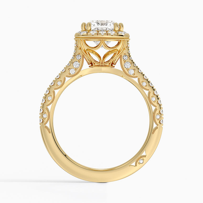 2.60 Karat Cushion Halo Tasarım Tektaş Laboratuvar Pırlanta Yüzük 18K  -Florina - Bold Diamonds