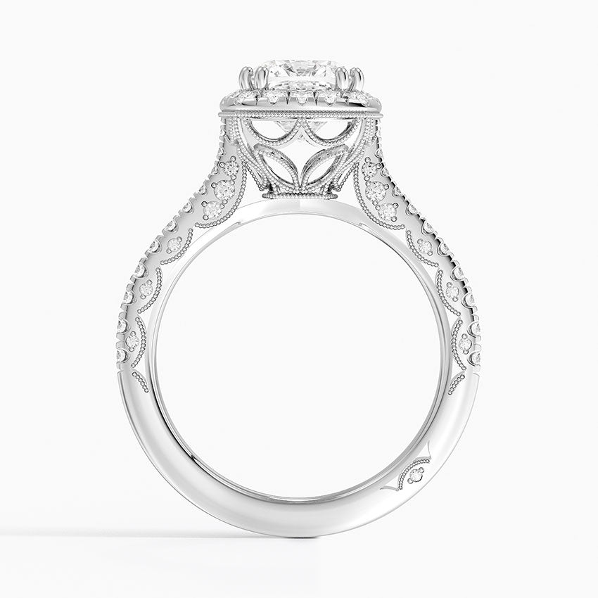 2.60 Karat Cushion Halo Tasarım Tektaş Laboratuvar Pırlanta Yüzük 18K  -Florina - Bold Diamonds