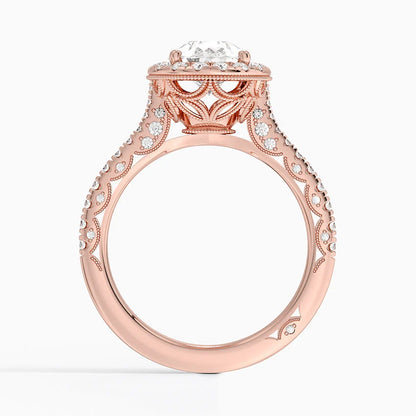 2.60 Karat Damla Halo Tasarım Tektaş Laboratuvar Pırlanta Yüzük  18K -Florina - Bold Diamonds