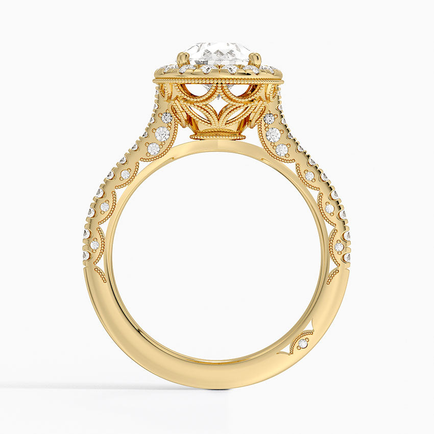2.60 Karat Damla Halo Tasarım Tektaş Laboratuvar Pırlanta Yüzük  18K -Florina - Bold Diamonds