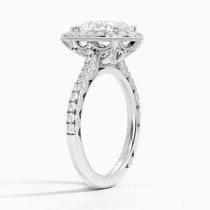 2.60 Karat Damla Halo Tasarım Tektaş Laboratuvar Pırlanta Yüzük  18K -Florina - Bold Diamonds