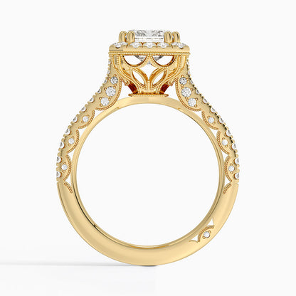 2.60 Karat Emerald Halo Tasarım Tektaş Laboratuvar Pırlanta Yüzük 18K  -Florina - Bold Diamonds
