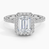 2.60 Karat Emerald Halo Tasarım Tektaş Laboratuvar Pırlanta Yüzük 18K  -Florina - Bold Diamonds