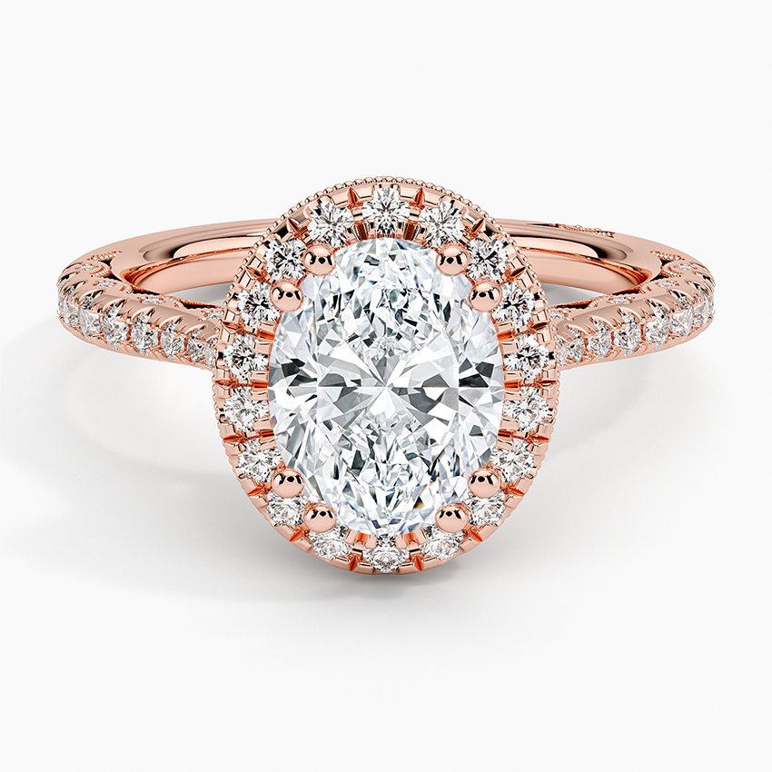 2.60 Karat Oval Halo Tasarım Tektaş Laboratuvar Pırlanta Yüzük 18K  -Florina - Bold Diamonds