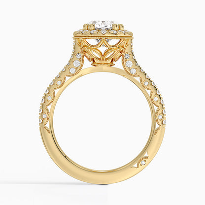 2.60 Karat Oval Halo Tasarım Tektaş Laboratuvar Pırlanta Yüzük 18K  -Florina - Bold Diamonds