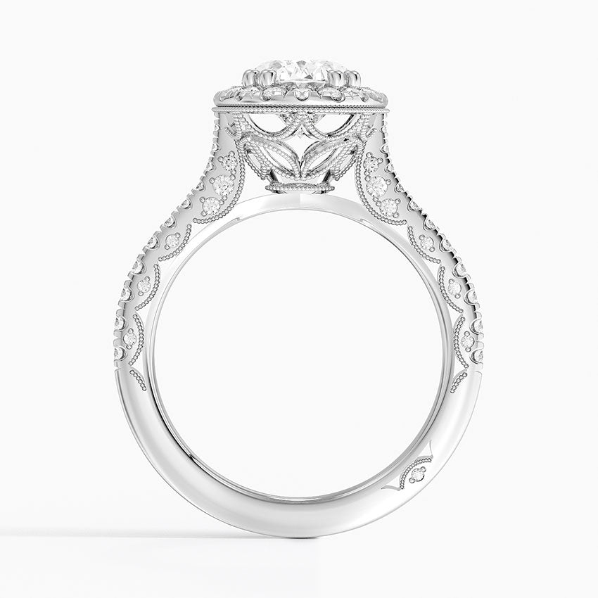 2.60 Karat Oval Halo Tasarım Tektaş Laboratuvar Pırlanta Yüzük 18K  -Florina - Bold Diamonds