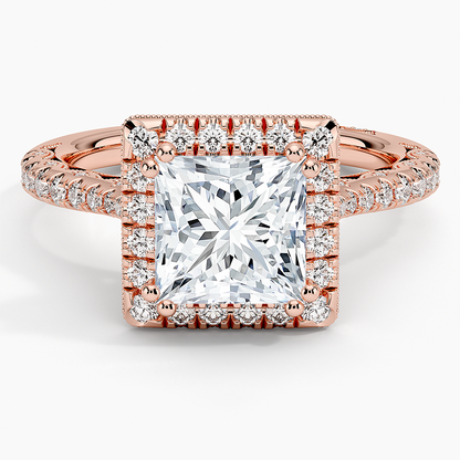 2.60 Karat Prenses Halo Tasarım Tektaş Laboratuvar Pırlanta Yüzük  18K -Florina - Bold Diamonds