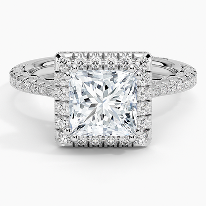 2.60 Karat Prenses Halo Tasarım Tektaş Laboratuvar Pırlanta Yüzük  18K -Florina - Bold Diamonds