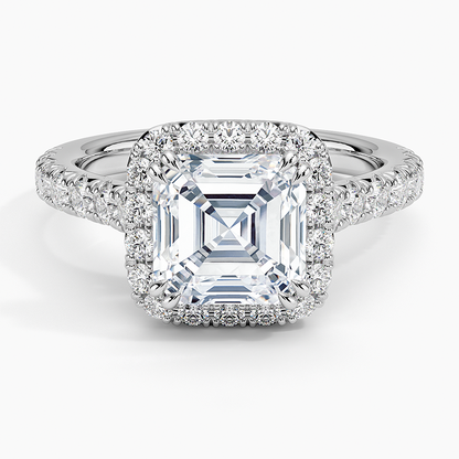 2,75 Karat Asscher Halo Tasarım Tektaş Laboratuvar Pırlanta Yüzük 18K -Aurora - Bold Diamonds