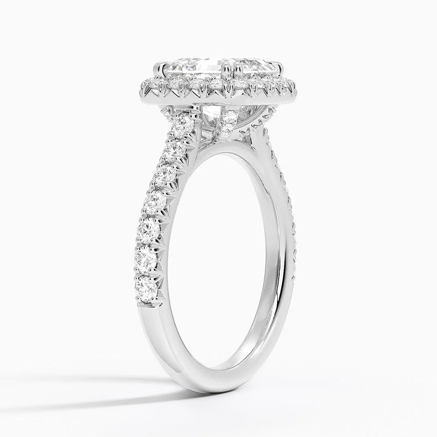 2,75 Karat Asscher Halo Tasarım Tektaş Laboratuvar Pırlanta Yüzük 18K -Aurora - Bold Diamonds