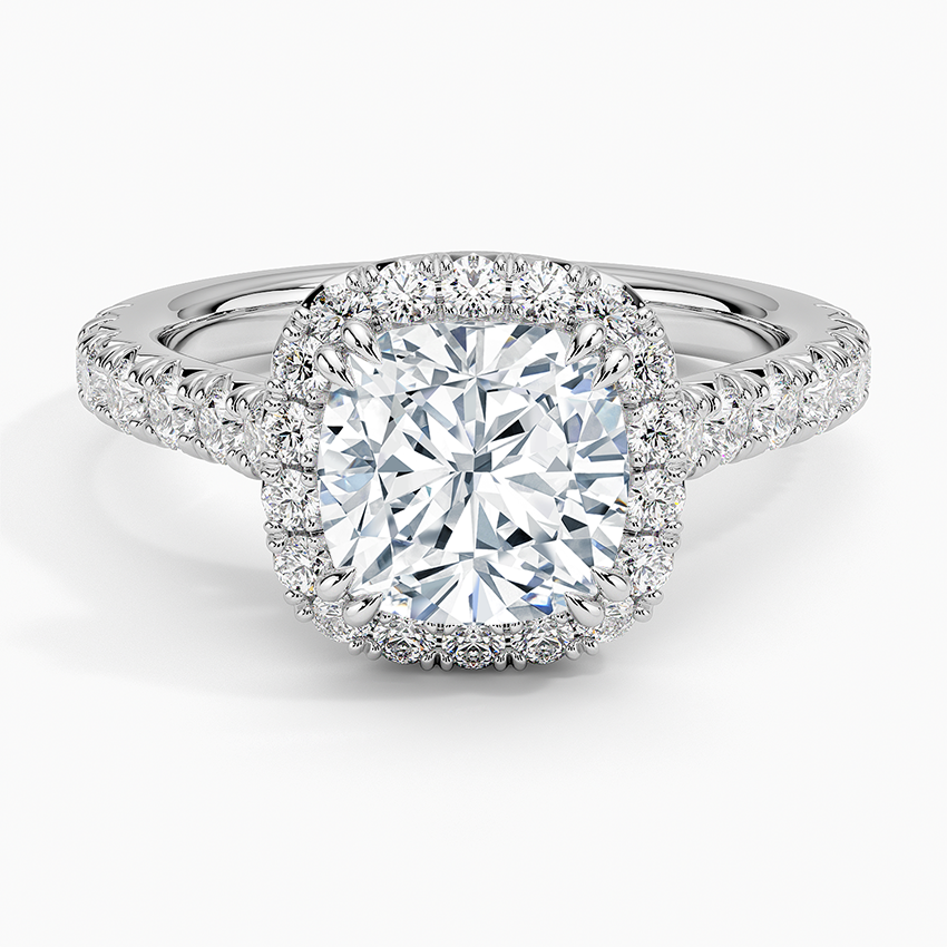2,75 Karat Cushion Halo Tasarım Tektaş Laboratuvar Pırlanta Yüzük 18K -Aurora - Bold Diamonds