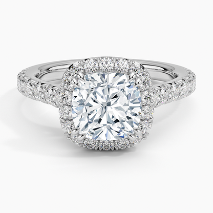 2,75 Karat Cushion Halo Tasarım Tektaş Laboratuvar Pırlanta Yüzük 18K -Aurora - Bold Diamonds