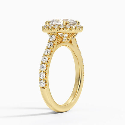 2,75 Karat Cushion Halo Tasarım Tektaş Laboratuvar Pırlanta Yüzük 18K -Aurora - Bold Diamonds