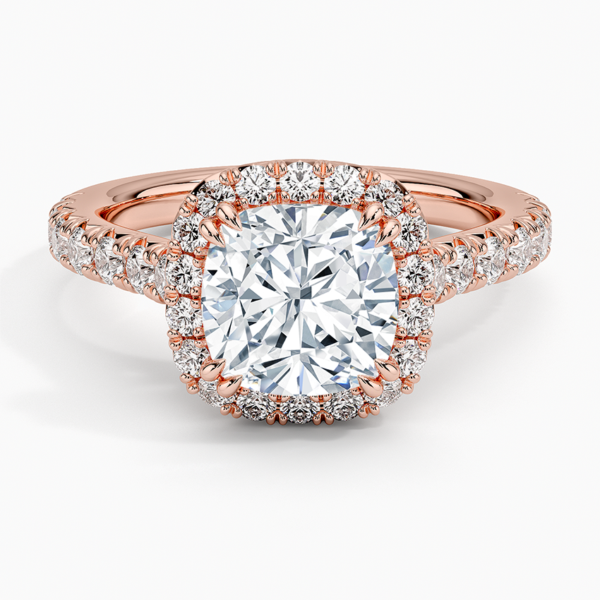 2,75 Karat Cushion Halo Tasarım Tektaş Laboratuvar Pırlanta Yüzük 18K -Aurora - Bold Diamonds