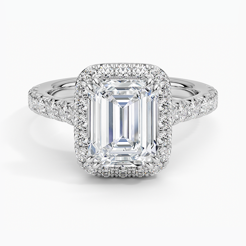 2,75 Karat Emerald Halo Tasarım Tektaş Laboratuvar Pırlanta Yüzük 18K -Aurora - Bold Diamonds