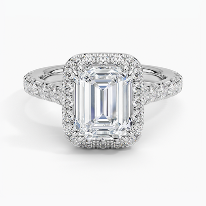 2,75 Karat Emerald Halo Tasarım Tektaş Laboratuvar Pırlanta Yüzük 18K -Aurora - Bold Diamonds